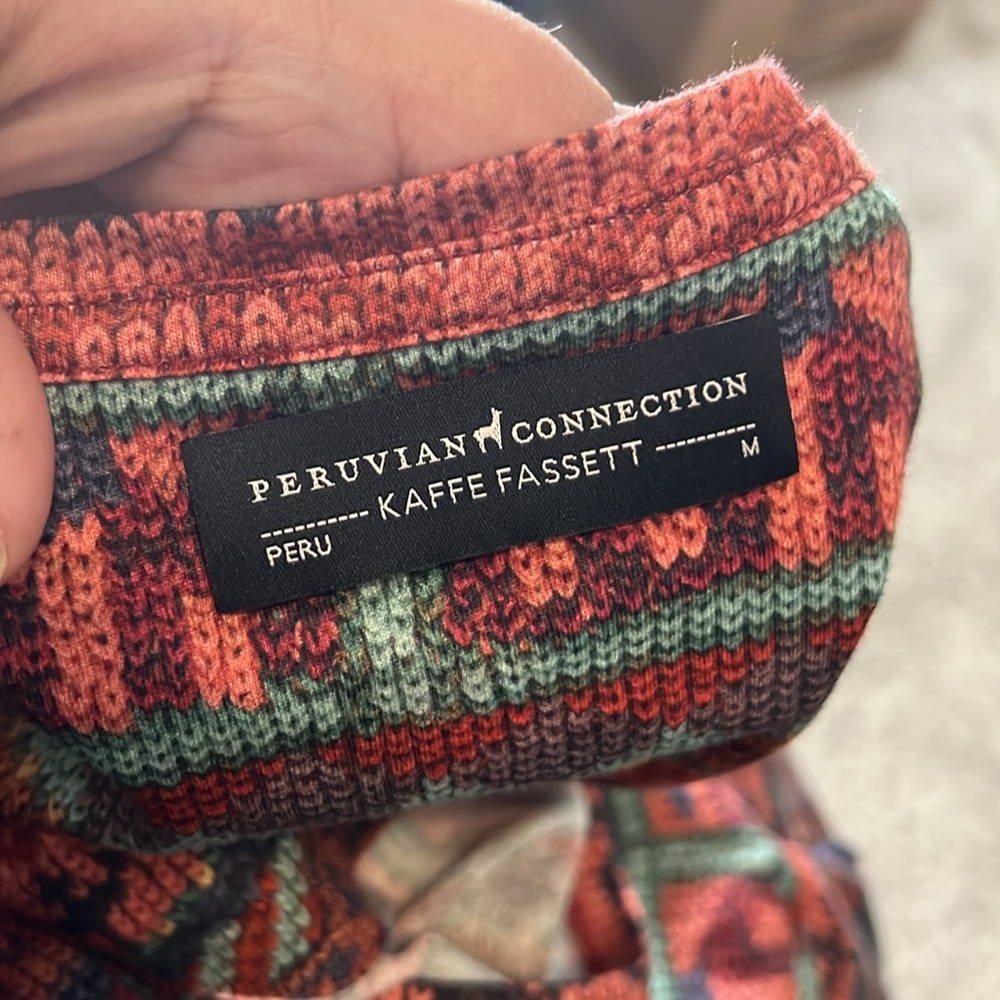 Peruvian Connections 100% Pima cotton Geometric Pattern Top - Picture 3 of 5